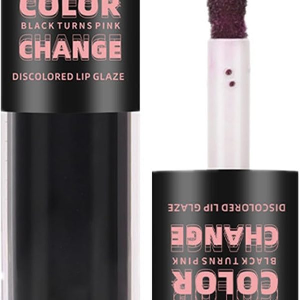 NALACAL Magic Color Changing Lip Glaze - Black to Pink, Long-Lasting Moisturizing Lip Oil, High Gloss Nourishing Balm, Non-Sticky, Smooth Texture for Women’s Lip Makeup