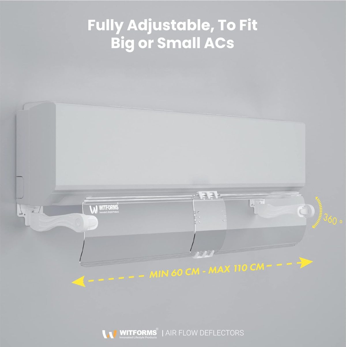 ⁦WITFORMS/Premium Plus - AC air Deflector, Easy Installation Without Punching Wall, Adjustable Size To Fit All Types And Sizes Of Air Conditioners⁩ - الصورة ⁦4⁩