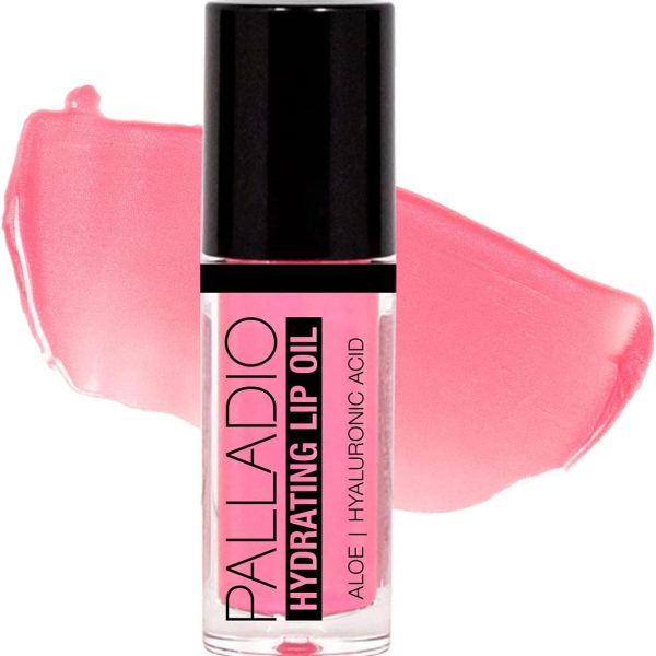Palladio Hydrating Lip Oil Infused with Hyaluronic Acid, Non-Sticky Formula, Subtle shine tinted sheer color, liquid lipstick, prevents chapped lips, Vegan & Cruelty-Free | 0.13 Oz. (AS IF!)
