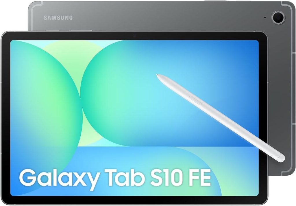 Samsung Galaxy Tab S10 FE, WIFI Android Tablet, 8GB RAM, 128GB Storage, 10.9” Screen, 90Hz Display, S Pen Included, IP68, Long Battery Life, Gray (KSA Version)