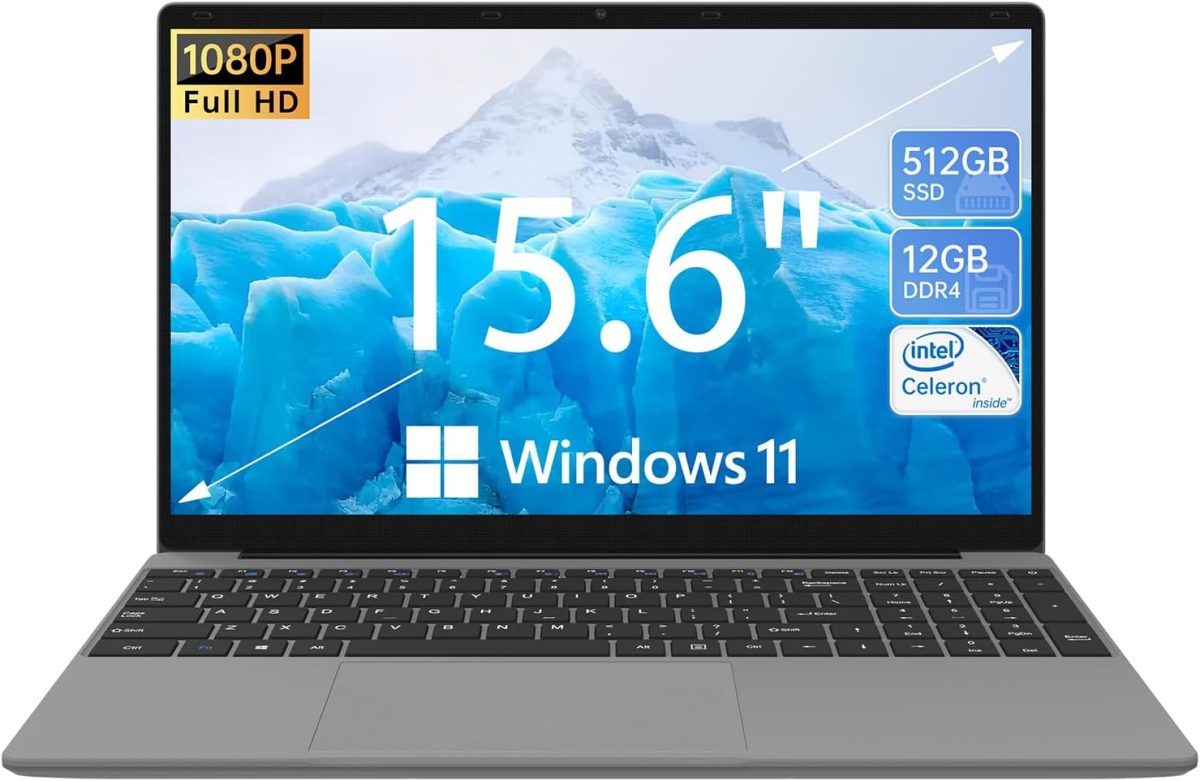 لابتوب ابولو ساين 15.6 انش، ويندوز 11 مع RAM 12GB وSSD 512GB، شاشة FHD IPS 1920x1200، معالج سيليرون N5095 رباعي النواة (حتى 2.8GHz)، واي فاي 2.4G+5G، زاوية مفتوحة 178 درجة