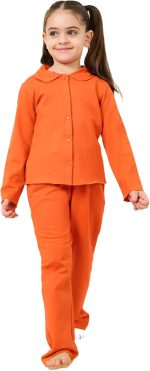Styli Girls Solid Collared Button Down Shirt & Pyjama Set