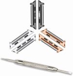 KASTWAVE Watch Strap Connector Compatible with Apple Watch Band with Replacement Tool, Stainless Steel Adapter Replaceable Metal Connection Adapter Connection Watch Strap, Three Colors (3 Pack)