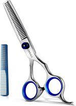 COOLALA Stainless Steel Hair Cutting Scissors Thinning Shears 6.5 Inch Professional Salon Barber Haircut Scissors Family Use for Man Woman Adults Kids