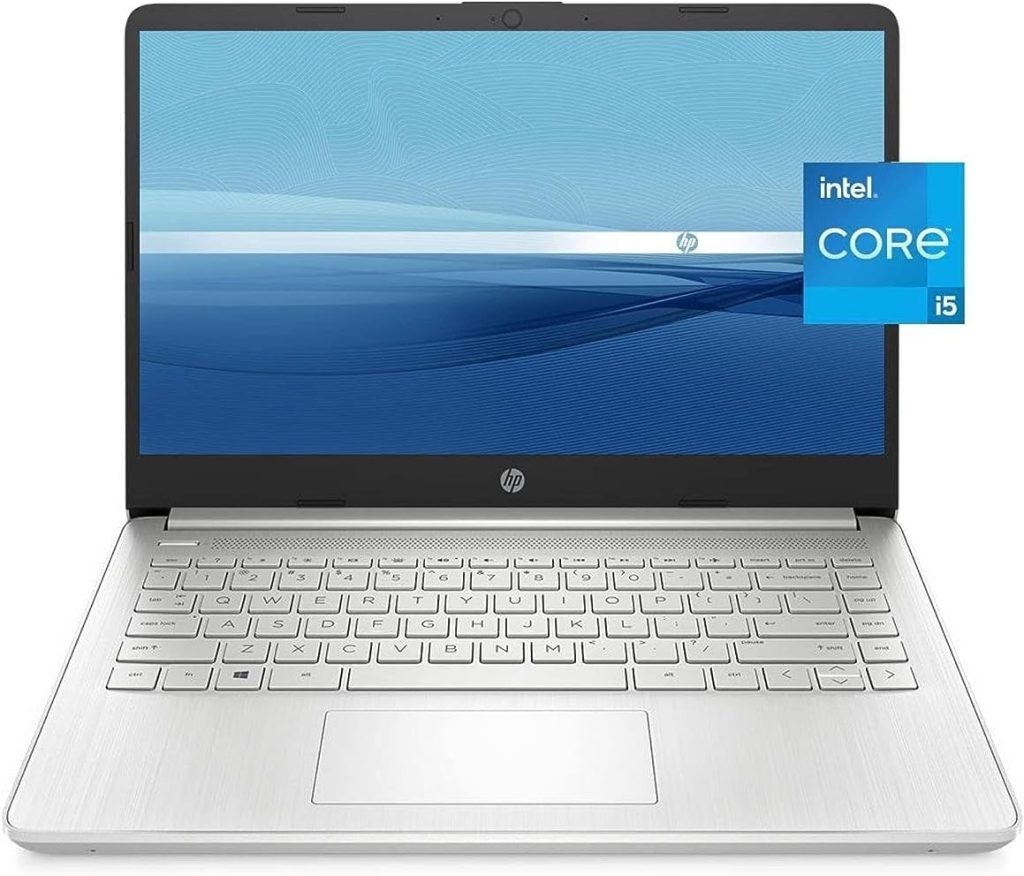 HP لابتوب 14 الاحدث 2023 بشاشة انش ومعالج انتل كور i5-1135G7 وذاكرة RAM 32GB وSSD 1TB وبطاقة عرض مرئي ايرس Xe وبلوتوث وكاميرا ويب وويندوز 11 هوم فضي طبيعي حزمة مع سيفسفي