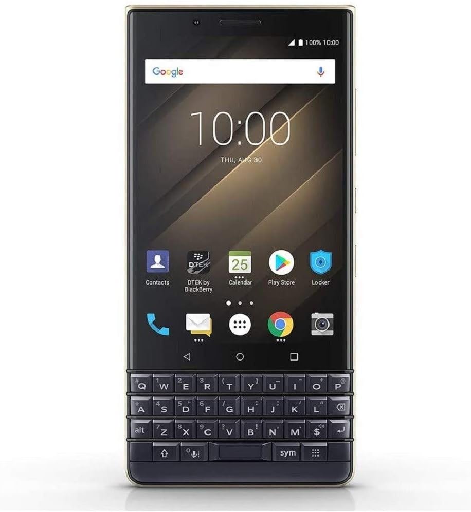 بلاك بيري كي 2 لي لايت ثنائي شرائح الاتصال 64GB Bbe100-4 لوحة مفاتيح كويرتي جي اس ام فقط بدون سي دي ايه هاتف ذكي 4G مفتوح من المصنع ذهبي فاتح/ذهبي - اصدار عالمي