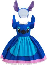 Sztylong Girls Cartoon Blue Dress