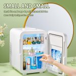 ⁦ALMEKAQUZ Mini Fridge for Bedroom - Car, Office Desk & College Dorm Room - 12v Portable Cooler & Warmer for Food, Drinks, Skincare, Beauty & Makeup - AC/DC Small Refrigerator (20l)⁩ - الصورة ⁦7⁩