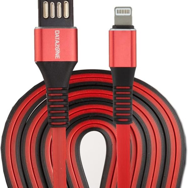 كيبل شاحن IOS مزدوج الجوانب من USB النوع ايه الى لايتننج داتازون طراز DZ-IP2MF احمر لحاسوب محمول