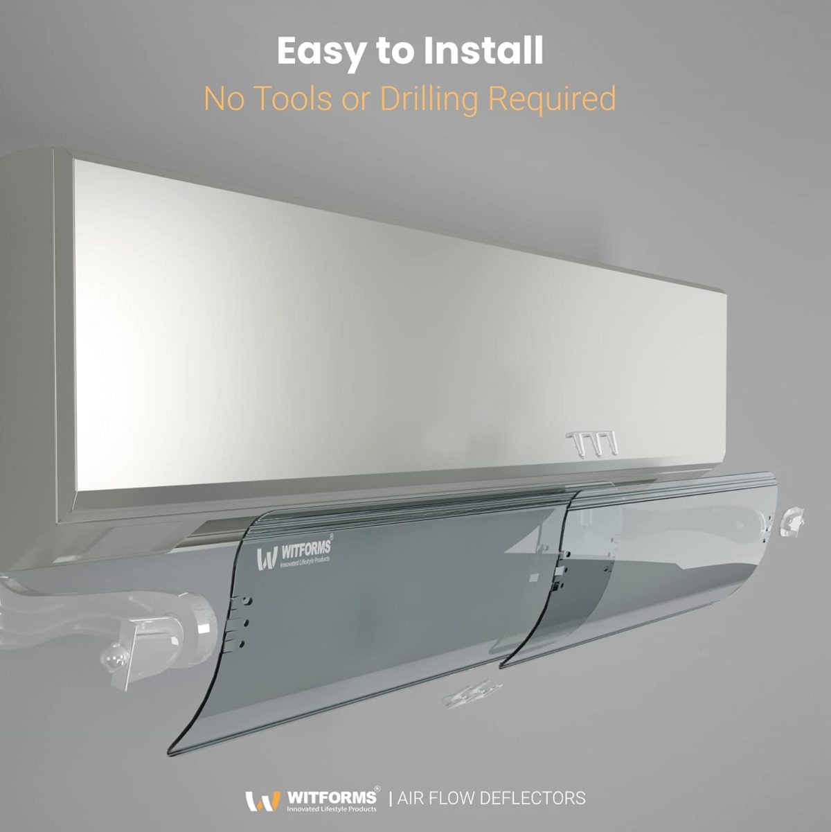 ⁦WITFORMS/Premium Plus - AC air Deflector, Easy Installation Without Punching Wall, Adjustable Size To Fit All Types And Sizes Of Air Conditioners⁩ - الصورة ⁦5⁩