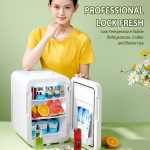 ⁦ALMEKAQUZ Mini Fridge for Bedroom - Car, Office Desk & College Dorm Room - 12v Portable Cooler & Warmer for Food, Drinks, Skincare, Beauty & Makeup - AC/DC Small Refrigerator (20l)⁩ - الصورة ⁦4⁩