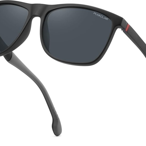 PUKCLAR Sunglasses for Men Polarized Lightweight TR90 Frame UV400 Spring Hinges Sunglasses