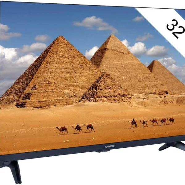 تورنيدو تلفزيون ذكي 81.3 سم (32 بوصة)، HD 1366X768، واي فاي، LED، 220 سي دي/متر مربع، نوار