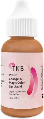 TKB Lip Liquid - Presto Change-o Magic Color| Color Additive, Unique Lip Color, Lip Transformation| Vegan, Gluten & Cruelty Free| Made in USA (1floz (30ml))