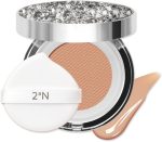 Gleaming Tension Cushion 0.45oz Compact Foundation | Korean Compact Format Foundation with Ceramides and Asian Centella | Lightweight & Lasting Makeup by K