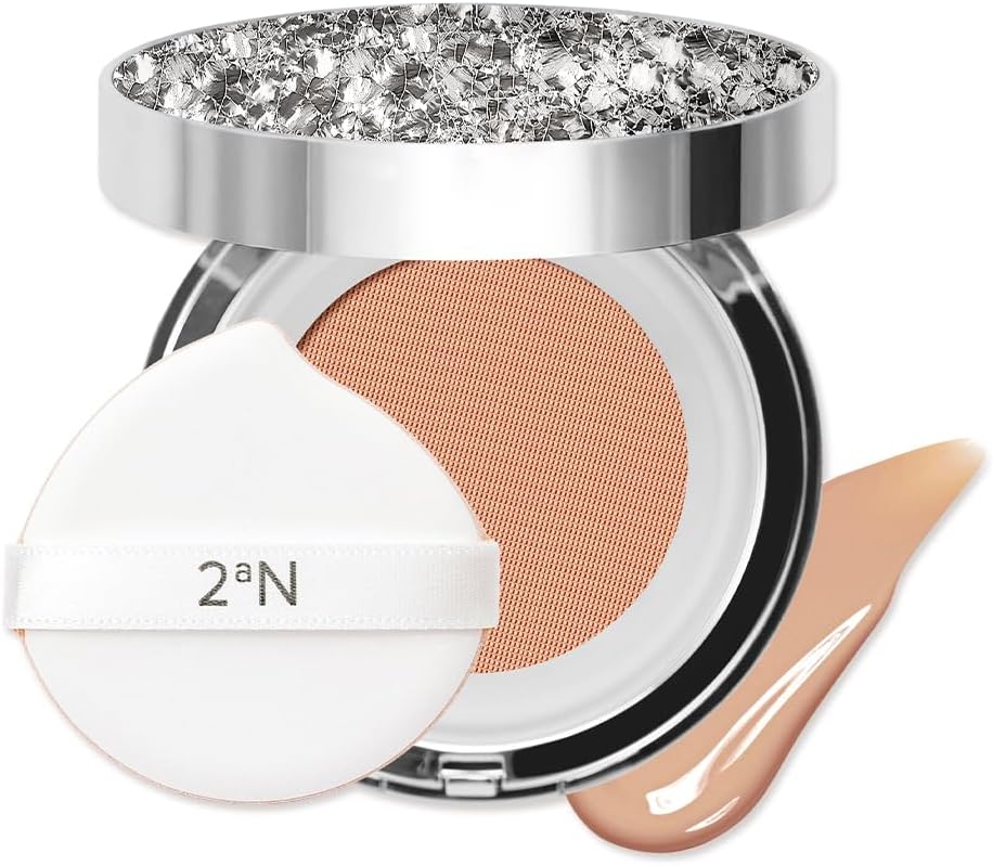 Gleaming Tension Cushion 0.45oz Compact Foundation | Korean Compact Format Foundation with Ceramides and Asian Centella | Lightweight & Lasting Makeup by K