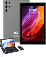 تابلت CM824 الترا 8 انش، شبكة الجيل الخامس 5G شريحة اتصال واحدة، يدعم تيكتوك، ذاكرة روم 512GB + ذاكرة RAM 8GB، تابلت اندرويد 14 نحيف مع كيبورد وماوس (رمادي)