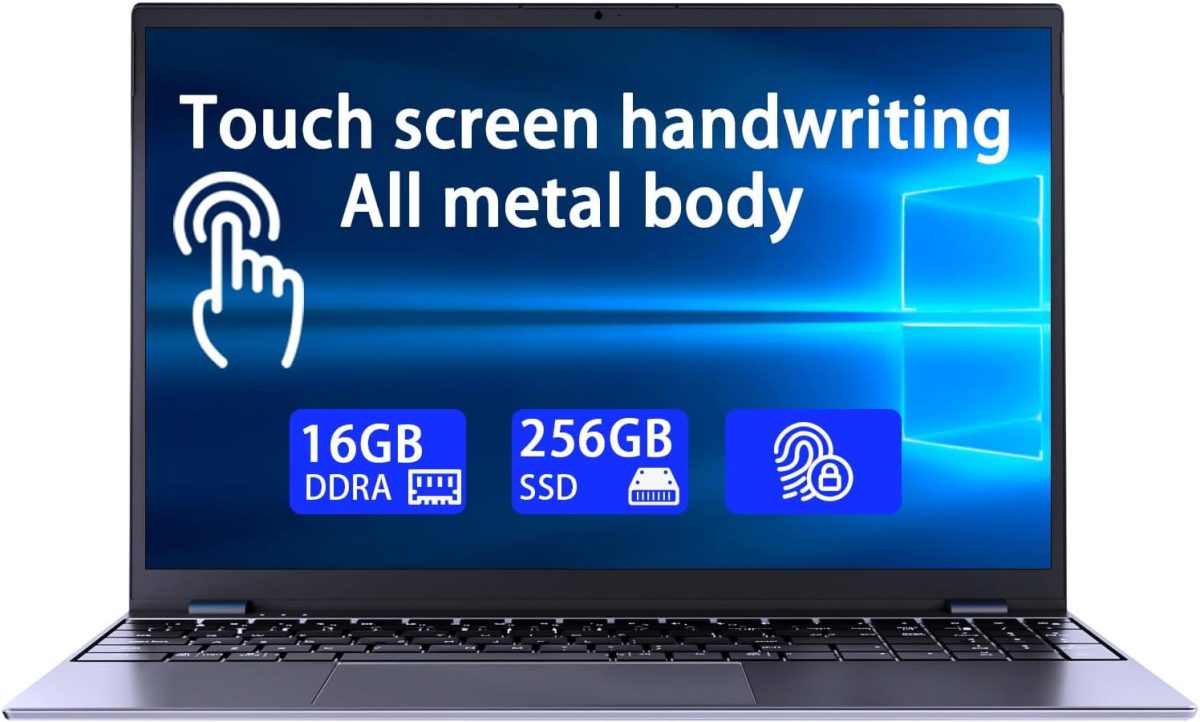 لابتوب موروسترون 15.6 انش يعمل باللمس ويندوز 11.16GB RAM 512GB SSD، سيليرون N5095 رباعي النواة، FHD IPS 1920x1080، كيبورد باضاءة خلفية، فتح بصمة الاصبع