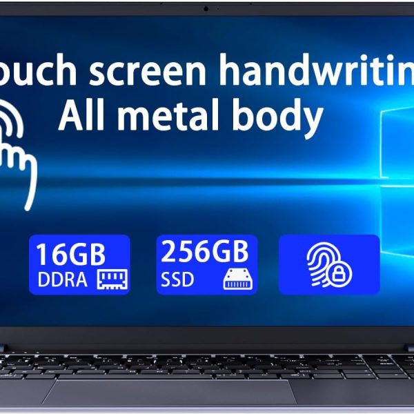 لابتوب موروسترون 15.6 انش يعمل باللمس ويندوز 11.16GB RAM 512GB SSD، سيليرون N5095 رباعي النواة، FHD IPS 1920x1080، كيبورد باضاءة خلفية، فتح بصمة الاصبع