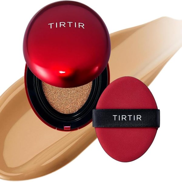 [*Mini Size*] TIRTIR Mask Fit Red Cushion Foundation | Full coverage, Weighless, Skin fit, Satin Glow Finish, Korean cushion foundation (#30N Rich Honey, 4.5g)