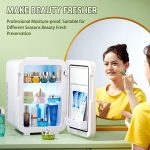 ⁦ALMEKAQUZ Mini Fridge for Bedroom - Car, Office Desk & College Dorm Room - 12v Portable Cooler & Warmer for Food, Drinks, Skincare, Beauty & Makeup - AC/DC Small Refrigerator (20l)⁩ - الصورة ⁦5⁩