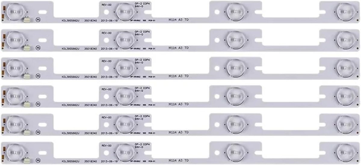 New 90 Pieces*4 LEDs*6V LED strips working for TV KDL39SS662U 35018339 KDL40SS662U 35019864 35018340 327mm (Color : 6 PCS For 1 TV)