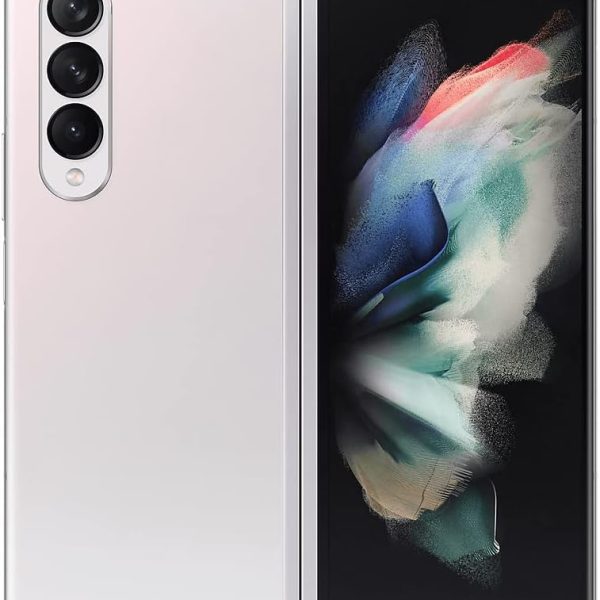 سامسونج جوال جالكسي زد فولد 3 5G شريحة اتصال واحدة 256GB روم + ذاكرة RAM 12GB (GSM فقط | بدون CDMA) هاتف ذكي 5G غير مقفل من المصنع (فضي فانتوم) - اصدار عالمي