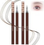 KASTWAVE 2 Pack Eyebrow Pencils, Ultra-Fine Waterproof Brow Pen, Waterproof, Sweat-Proof, Long-Lasting, Natural, No Dizzy Makeup, Natural Daily Look Perfect for Blondes & Dark Hair (Brown & Gray)