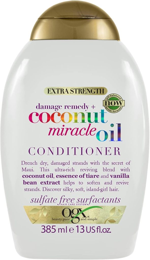 OGX, Conditioner, Damage Remedy+ Coconut Miracle Oil, New Gentle & and PH Balanced Formula, 385ml