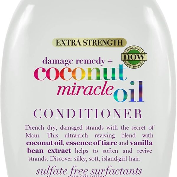 OGX, Conditioner, Damage Remedy+ Coconut Miracle Oil, New Gentle & and PH Balanced Formula, 385ml