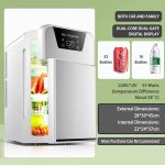 ⁦ALMEKAQUZ Mini Fridge for Bedroom - Car, Office Desk & College Dorm Room - 12v Portable Cooler & Warmer for Food, Drinks, Skincare, Beauty & Makeup - AC/DC Small Refrigerator (20l)⁩ - الصورة ⁦2⁩