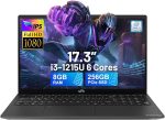 NIMO 17.3" IPS FHD-Laptop, Intel 6 Cores i3-1215U 32GB RAM 2TB SSD (Beat Ryzen 5 7520U, Up to 4.4GHz) Computer with 65W GaN Type C Backlit Keyboard Fingerprint, for Home Student and Business Gray