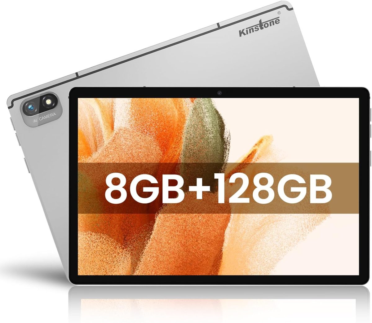 Kinstone 10.1" Android 12 Tablet – 8GB RAM 128GB ROM (1TB Expandable), Octa-Core 2.0GHz Gaming Tablet, 8000mAh Tab, FHD IPS, 13MP Camera, 4G LTE/GPS, WiFi, GMS Android Tablet