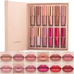 12 Colors Book Style Velvet Matte Liquid Lipstick Christmas Gift Set Long-Lasting Non-Stick Cup Not Fade Shimmer Nude Lip Gloss Thanks For the Love Lip Set (Set A)