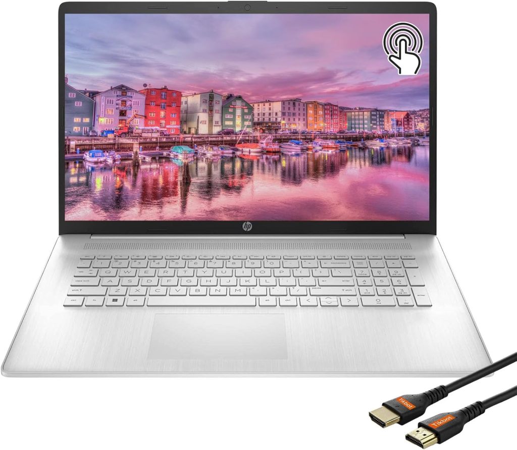 HP لابتوب بشاشة لمس 17 انش 2023 وويندوز 11 ومعالج AMD رايزن 5 7530U بيت i7 1165G7 وواي فاي لاسلكي وUSB C وشاشة عريضة وكيبورد رقمية وكاميرا ويب وكيبل HDMI 32GB RAM و1TB PCIe SSD ويندوز Home