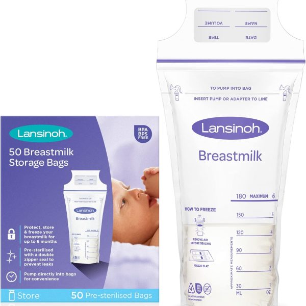 Lansinoh Breast Milk Storage Bags 50-Count