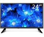 زوشينغ تلفزيون 24 بوصة، تلفزيون صغير DVB-T/T2 / فري فيو HD صوت رقمي عالي الدقة، اضاءة خلفية LED لمحرك تخفيض اللون، تيار متردد/تيار مستمر 12 فولت داخل/HDMI/VGA/مشغل وسائط USB للتخييم وغرفة النوم