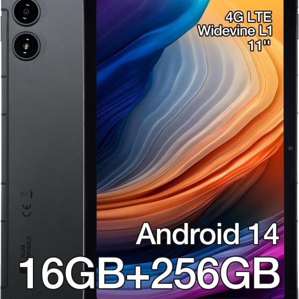 ايه جي ام تابلت باد P2 اندرويد 14، 16(8+8) GB RAM + 256GB ROM (2TB TF)، تابلت هيليو G99 للالعاب مع حافظة، 4G ثنائي شرائح الاتصال، 5GHz WiFi، 7850mAh، 50MP+8MP/BT5.2/GPS/Type C/ شاشة FHD 1920×1200 بوصة