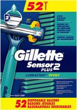 Gillette Men's Sensor PLUS2 Disposable Razor with Powder Lubrastrip 52 Razors Box, Rastrillos desechable 52 piezas.