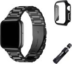 Compatible with Apple Watch Bands 42mm 44mm 45mm 46mm(series10) 49mm, Business Stainless Steel Metal iWatch Strap with Case for Women Men for Apple Watch Series 10,46mm（S10）