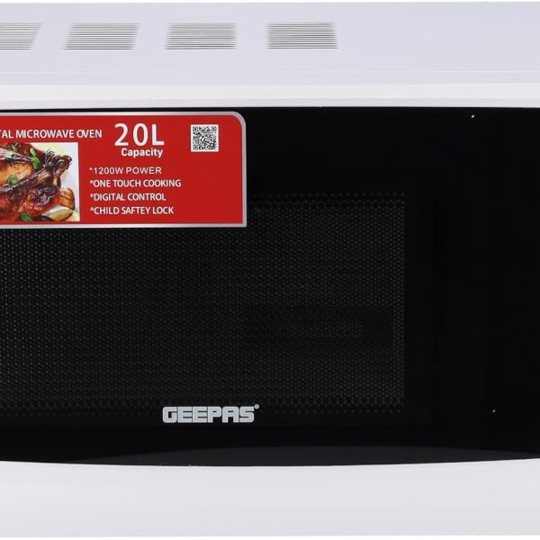 Geepas 20 Liter Digital Microwave Oven with Defrost Function | Model No GMO1895 with 2 Years Warranty