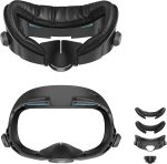 AMVR Improved Comfort Face Cover Pad Facial Interface Compatible with Meta/Oculus Quest 3 Accessories, with Adjustable Rotary Knob, with PU Face Cushion Pad and Ice Silk Cotton