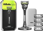 Gillette Labs Men's Wet Razor with Cleaning Element + Travel Case for Storage on the Go + 5 Razor Blades, Gift for Men, Premium Magnetic Dock, Pack of 1