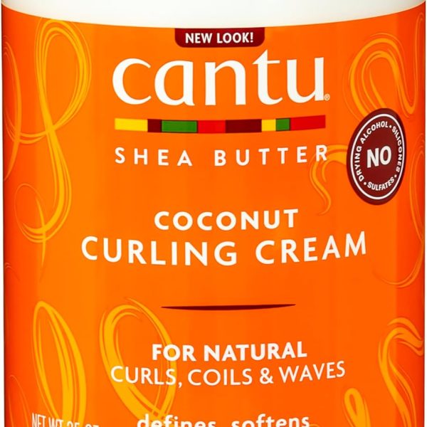 Cantu Shea Butter Natural Hair Coconut Curling Cream 709g - كانتو كريم جوز الهند الطبيعي للشعر بزبدة الشيا