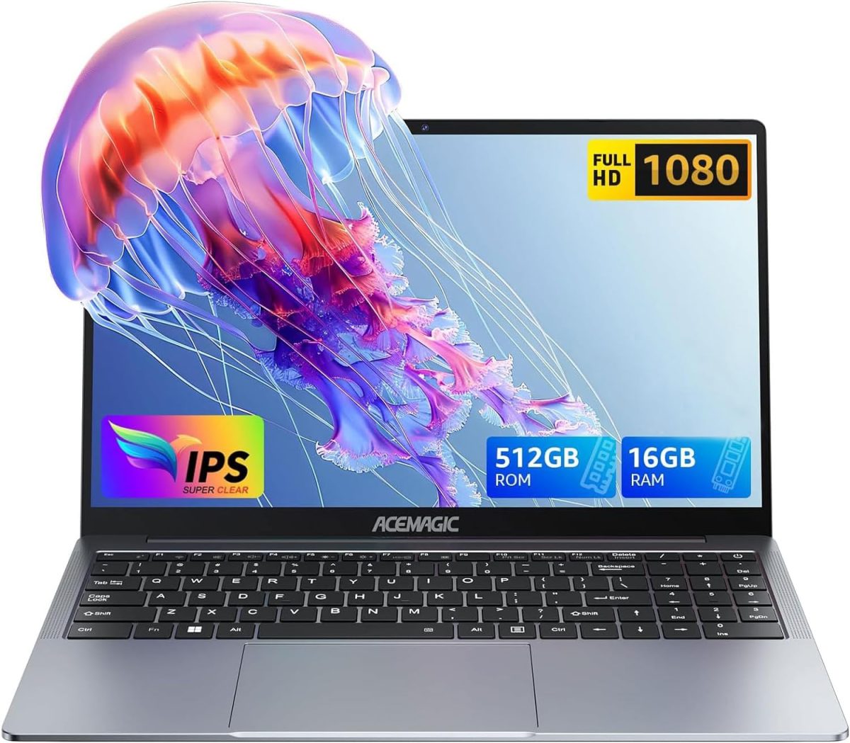 لابتوب FHD 15.6 بوصة مع حافظة معدنية ومعالج الدر ليك N95 رباعي النواة (3.4 جيجاهرتز) يتفوق على N4020/N5095 ورام 16جيجا وSSD 512 جيجا وبلوتوث 5.0 وواي فاي 5G ويو اس بي 3.2 واتش دي ام اي من ايس ماجيك