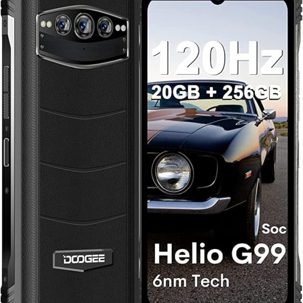 هاتف ذكي دوجي S100 متين 2023/ذاكرة 20GB+سعة 256GB للالعاب/ثنائي شريحة اتصال 4G غير مقفل/شاشة 6.6 انش+ 120Hz/شحن سريع 66 واط/مكبرات صوت مزدوجة/كاميرا 108MP، رؤية ليلية/يدعم NFC/مع محولة OTG (اسود)