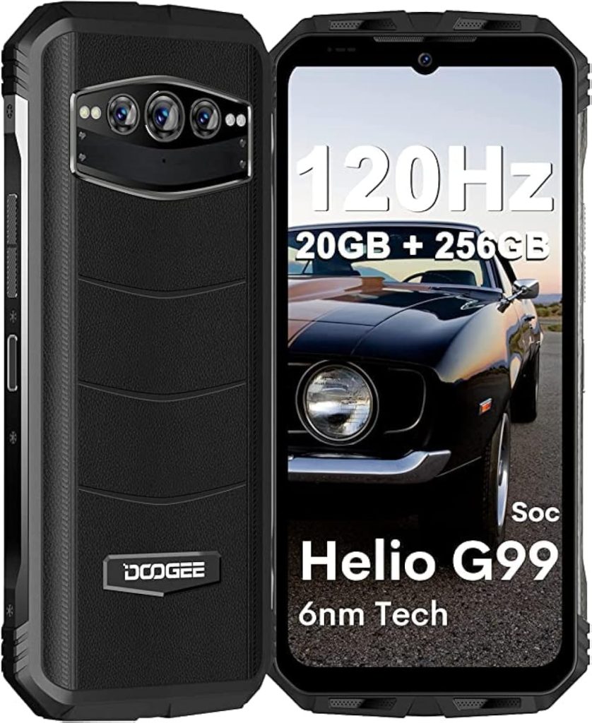 هاتف ذكي دوجي S100 متين 2023/ذاكرة 20GB+سعة 256GB للالعاب/ثنائي شريحة اتصال 4G غير مقفل/شاشة 6.6 انش+ 120Hz/شحن سريع 66 واط/مكبرات صوت مزدوجة/كاميرا 108MP، رؤية ليلية/يدعم NFC/مع محولة OTG (اسود)
