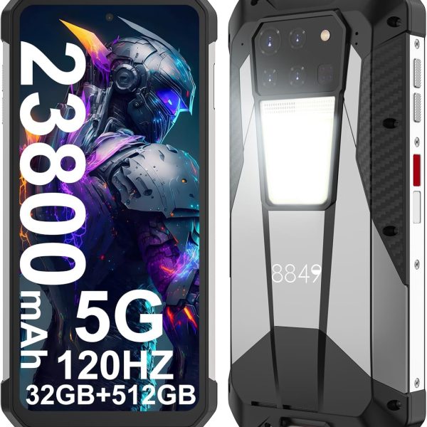 يونيهيرتز 8849 تانك 3 برو مع جهاز عرض 100 لومن، ذاكرة RAM 32GB، روم 512GB، شاحن فائق السرعة 23800mAh 120 واط، كاميرا 5G، 200MP، واي فاي 6، شاشة FHD 6.75 انش، اندرويد 13، بطارية 23800mAh، وزن 696 غرام،