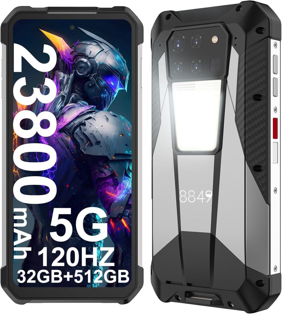 يونيهيرتز 8849 تانك 3 برو مع جهاز عرض 100 لومن، ذاكرة RAM 32GB، روم 512GB، شاحن فائق السرعة 23800mAh 120 واط، كاميرا 5G، 200MP، واي فاي 6، شاشة FHD 6.75 انش، اندرويد 13، بطارية 23800mAh، وزن 696 غرام،