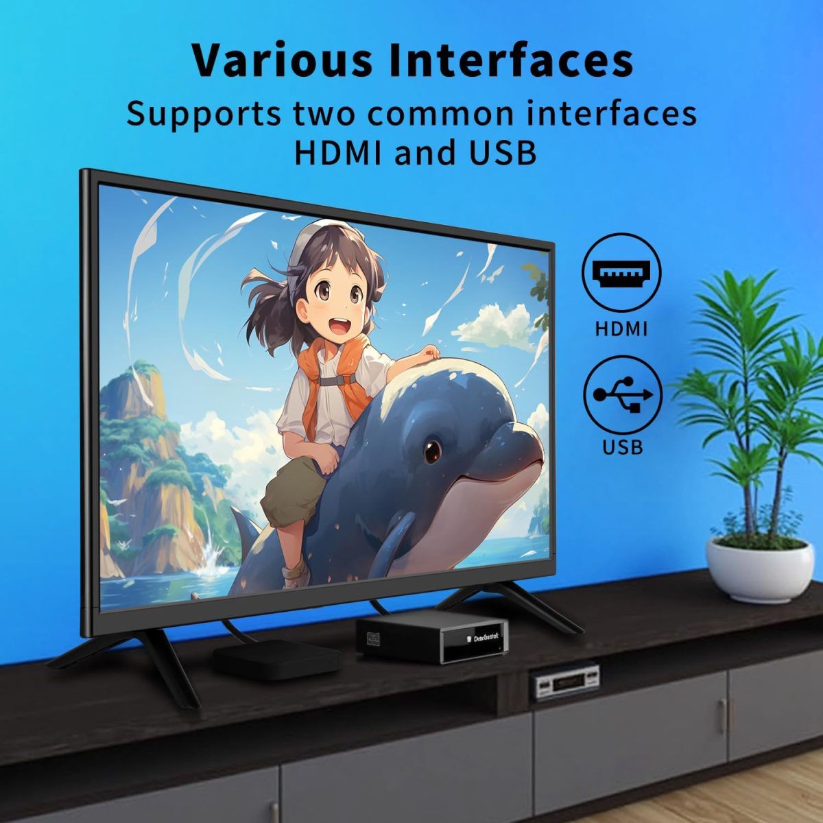 ⁦زوشينغ تلفزيون 24 بوصة، تلفزيون صغير DVB-T/T2 / فري فيو HD صوت رقمي عالي الدقة، اضاءة خلفية LED لمحرك تخفيض اللون، تيار متردد/تيار مستمر 12 فولت داخل/HDMI/VGA/مشغل وسائط USB للتخييم وغرفة النوم⁩ - الصورة ⁦3⁩